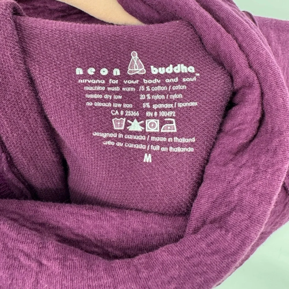Neon Buddha Women's Rich Plum Oversized Cowl Neck Sweater Boho Chic Size Medium